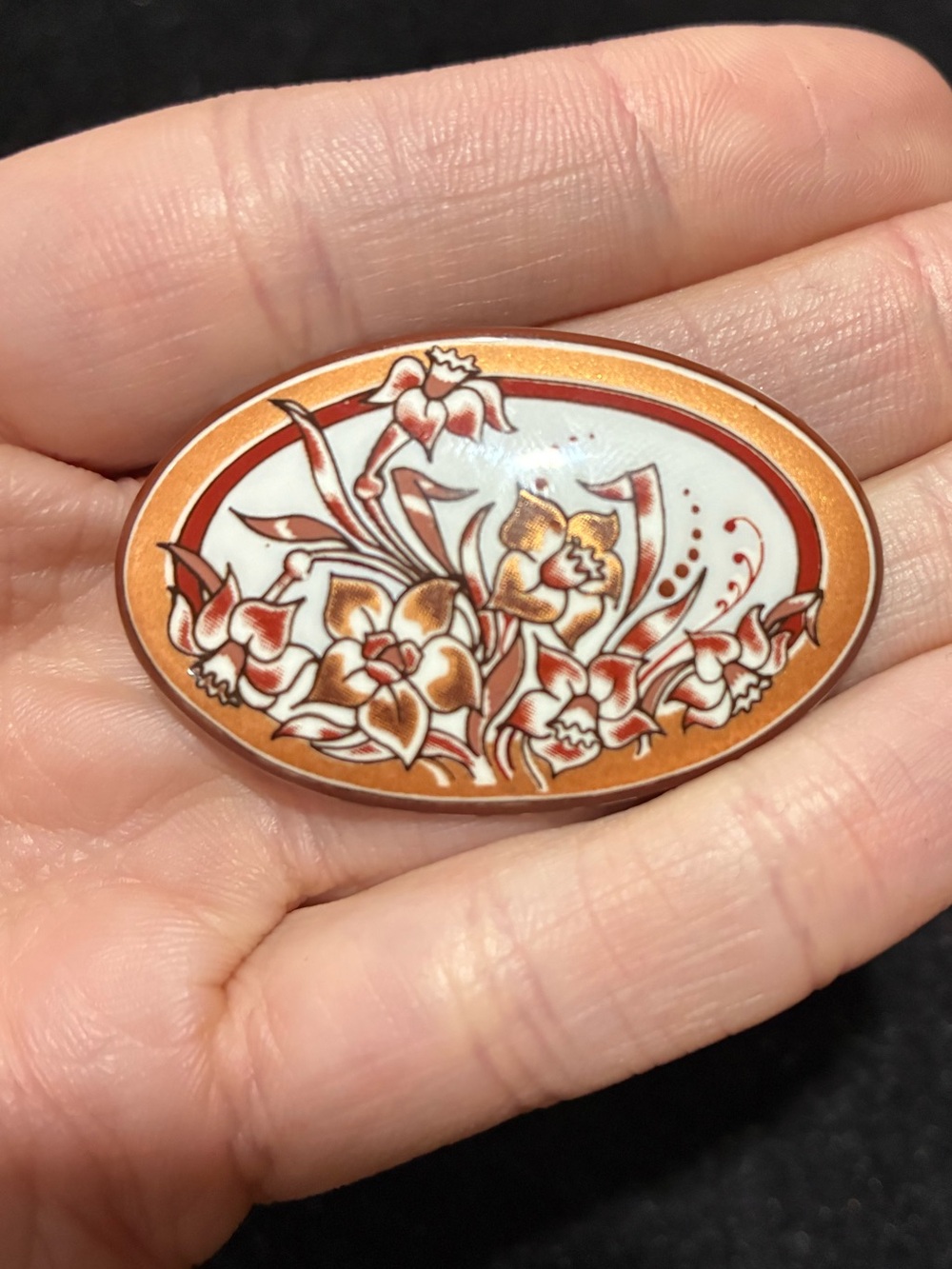 Vintage Michaela Frey Enamel Floral Brooch